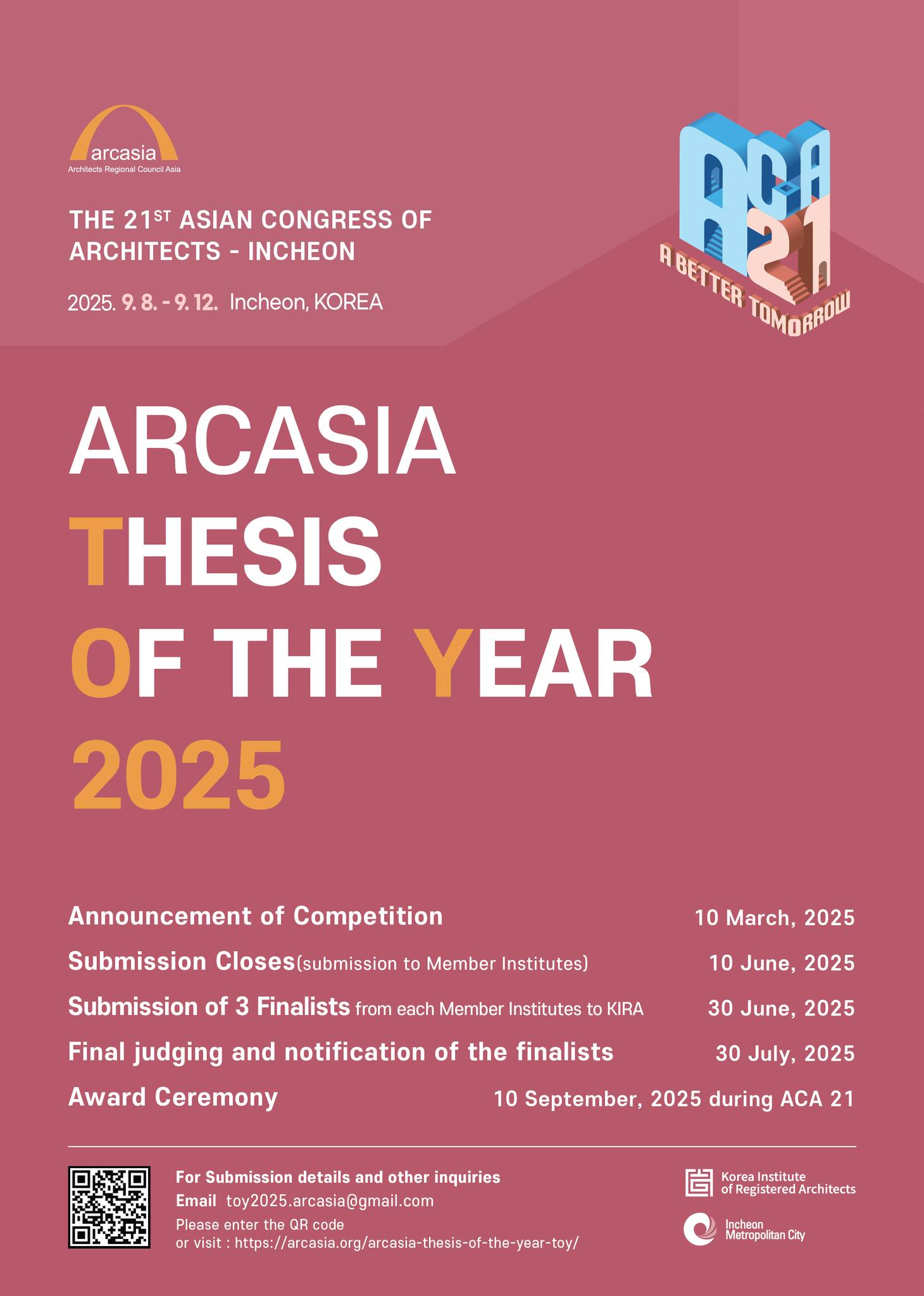 Arcasia Students’ Design Competition 2025